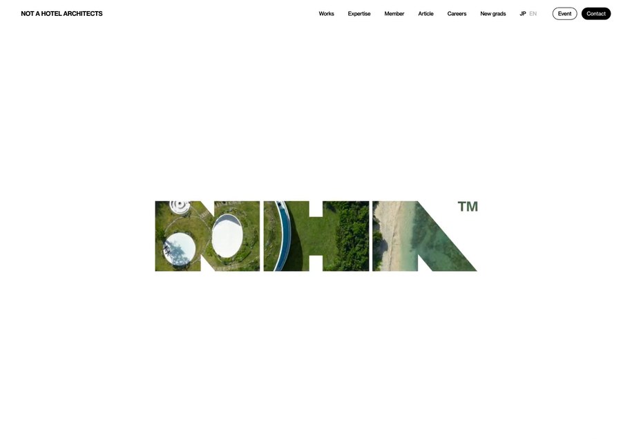 NOT A HOTEL ARCHITECTS のパソコン表示