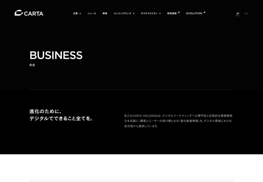 CARTA HOLDINGS のパソコン表示