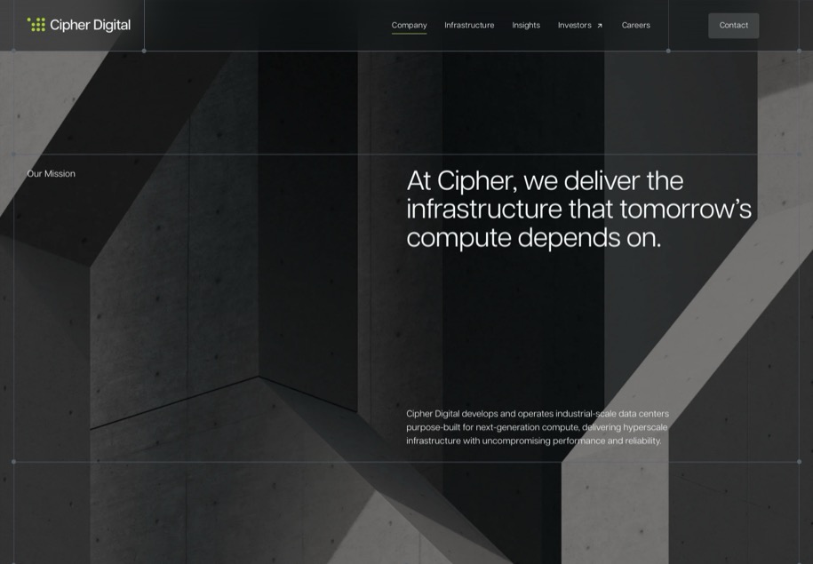 Cipher Digital のパソコン表示