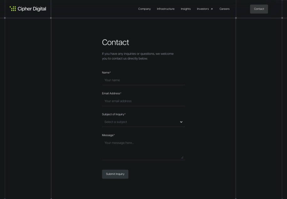 Cipher Digital のパソコン表示