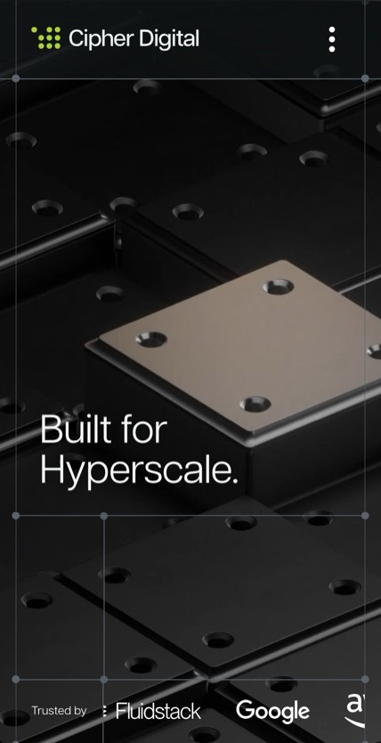 Cipher Digital のスマホ表示