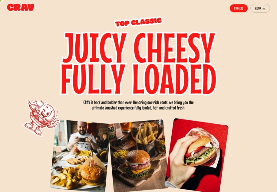 CRAV Artisan Smashed Burgers のパソコン表示
