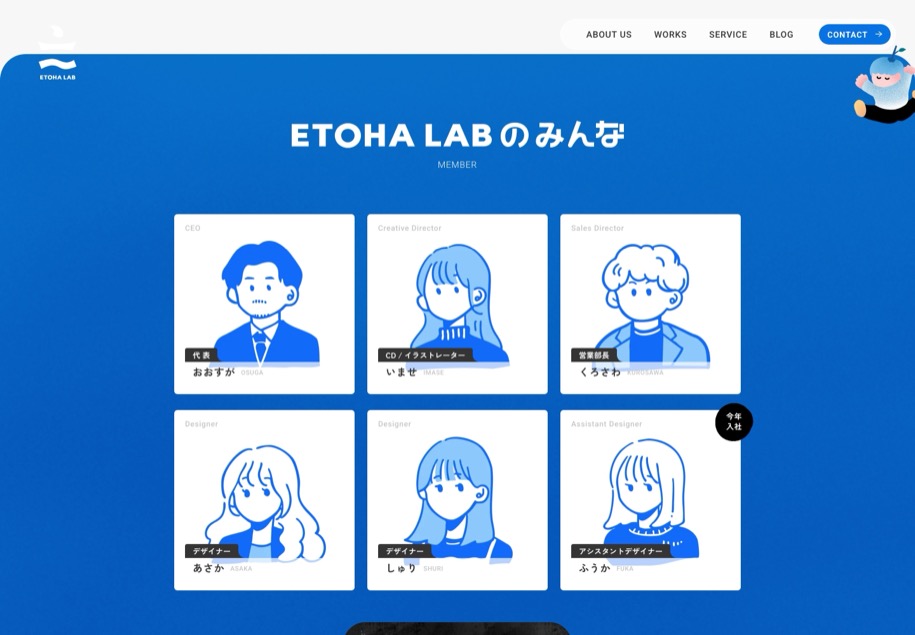 ETOHA LAB のパソコン表示