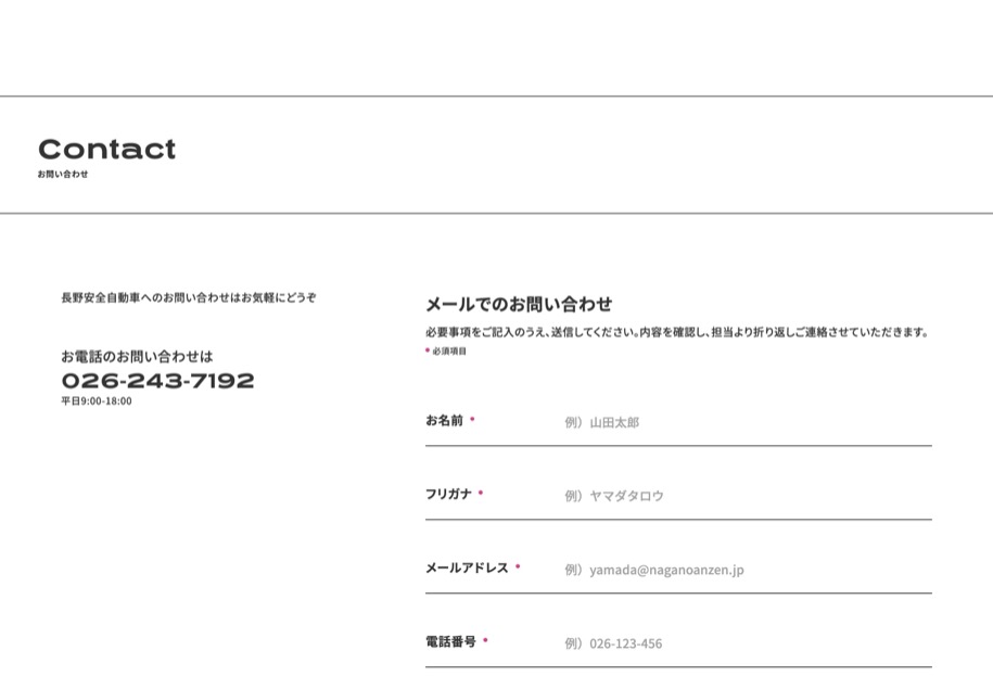 長野安全自動車 のパソコン表示