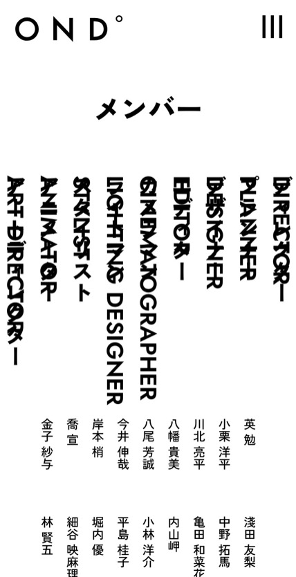 OND° のスマホ表示