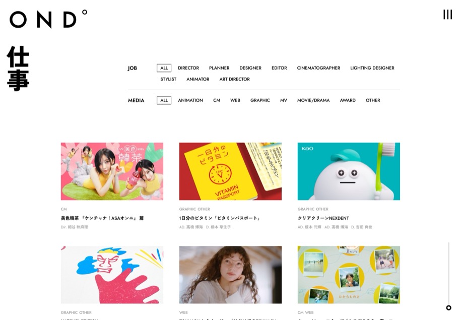 OND° のパソコン表示