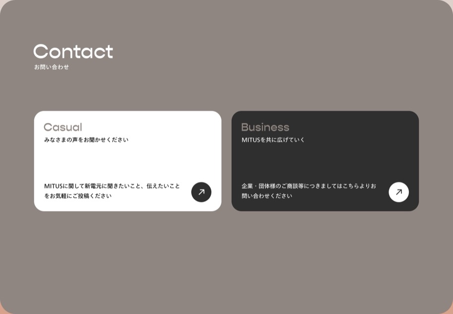MITUS のパソコン表示