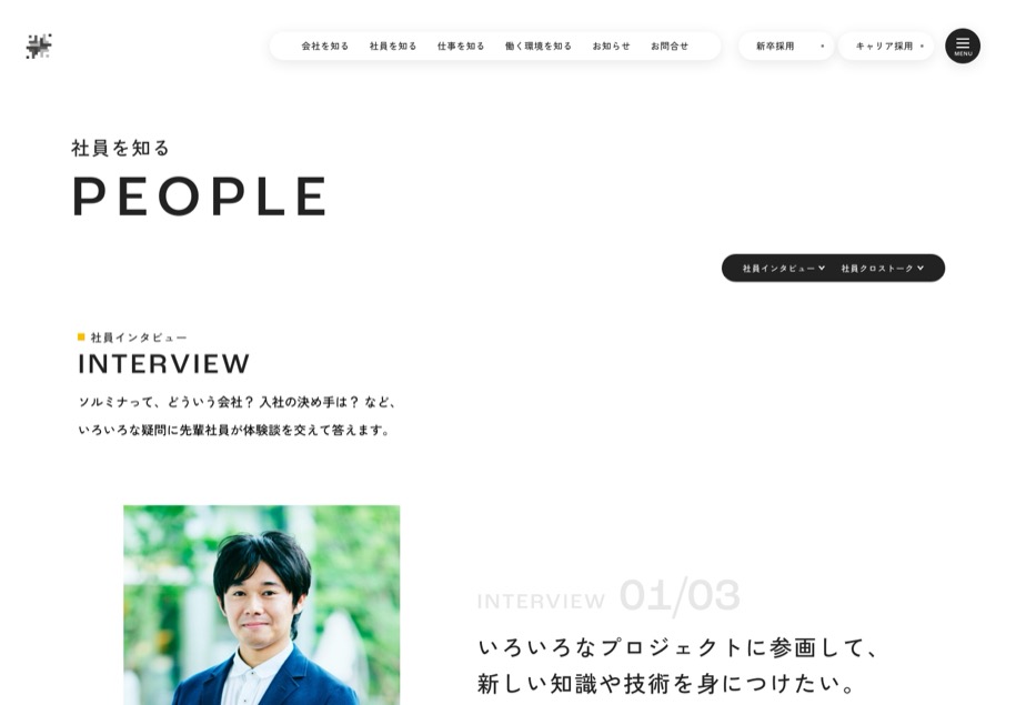 SOLUMINA のパソコン表示