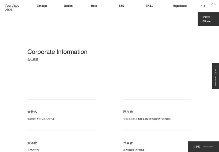 The Day Osaka のパソコン表示