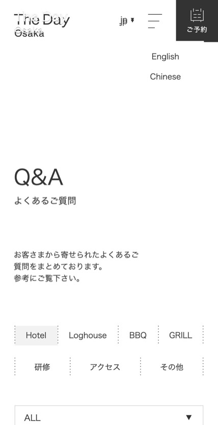 The Day Osaka のスマホ表示
