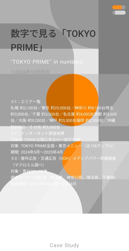 TOKYO PRIME のスマホ表示